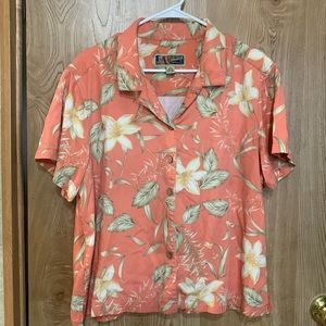 Lightweight la cabaña Hawaiian shirt, size extra large. Peach and yellow.